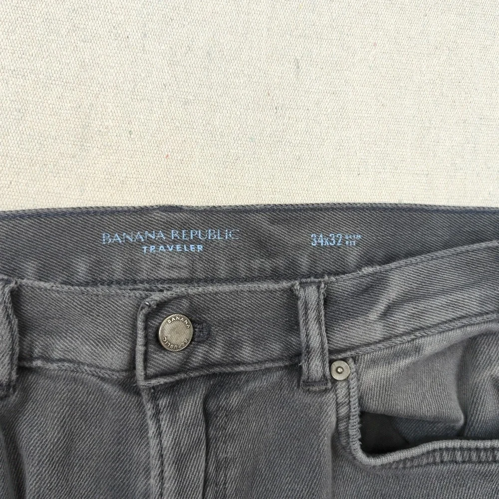 Banana Republic Jeans Mens 34x32 Black Traveler Slim Fit Casual